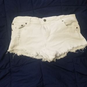 White cut off shorts
